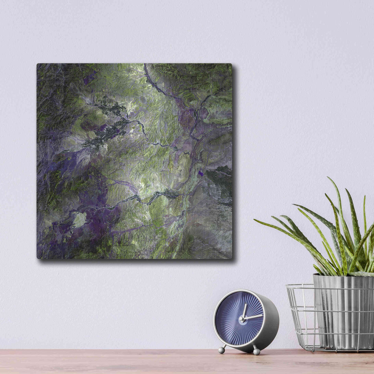 Luxe Metal Art 'Earth as Art: Waziristan Hills,' Metal Wall Art,12x12