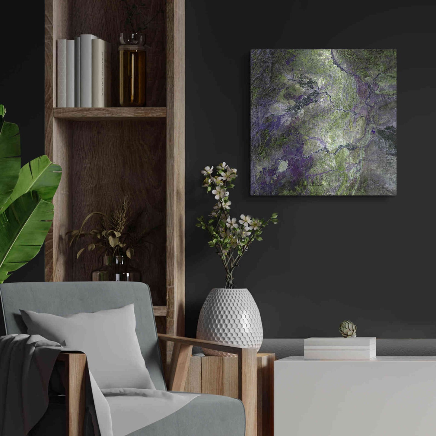 Luxe Metal Art 'Earth as Art: Waziristan Hills,' Metal Wall Art,24x24