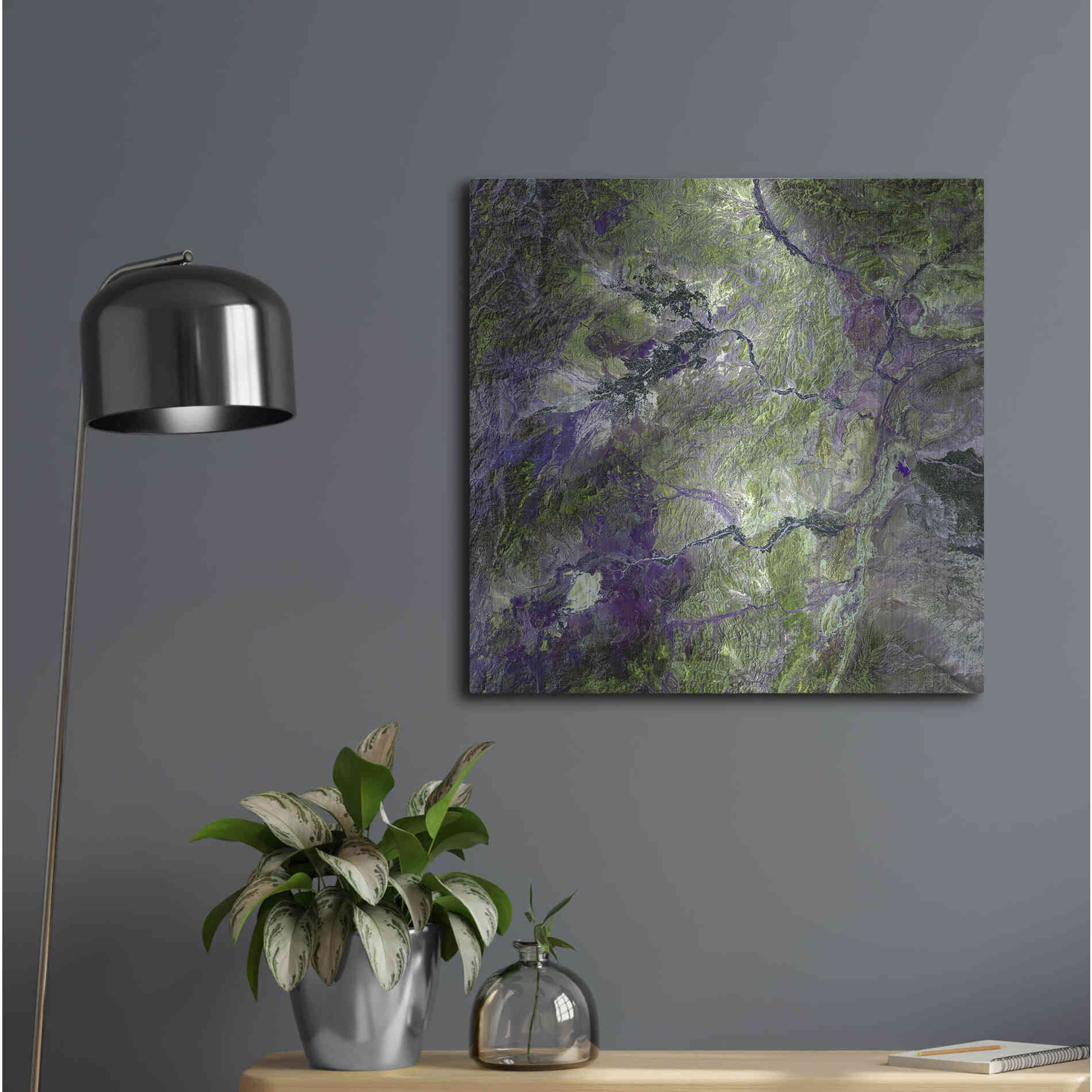 Luxe Metal Art 'Earth as Art: Waziristan Hills,' Metal Wall Art,24x24