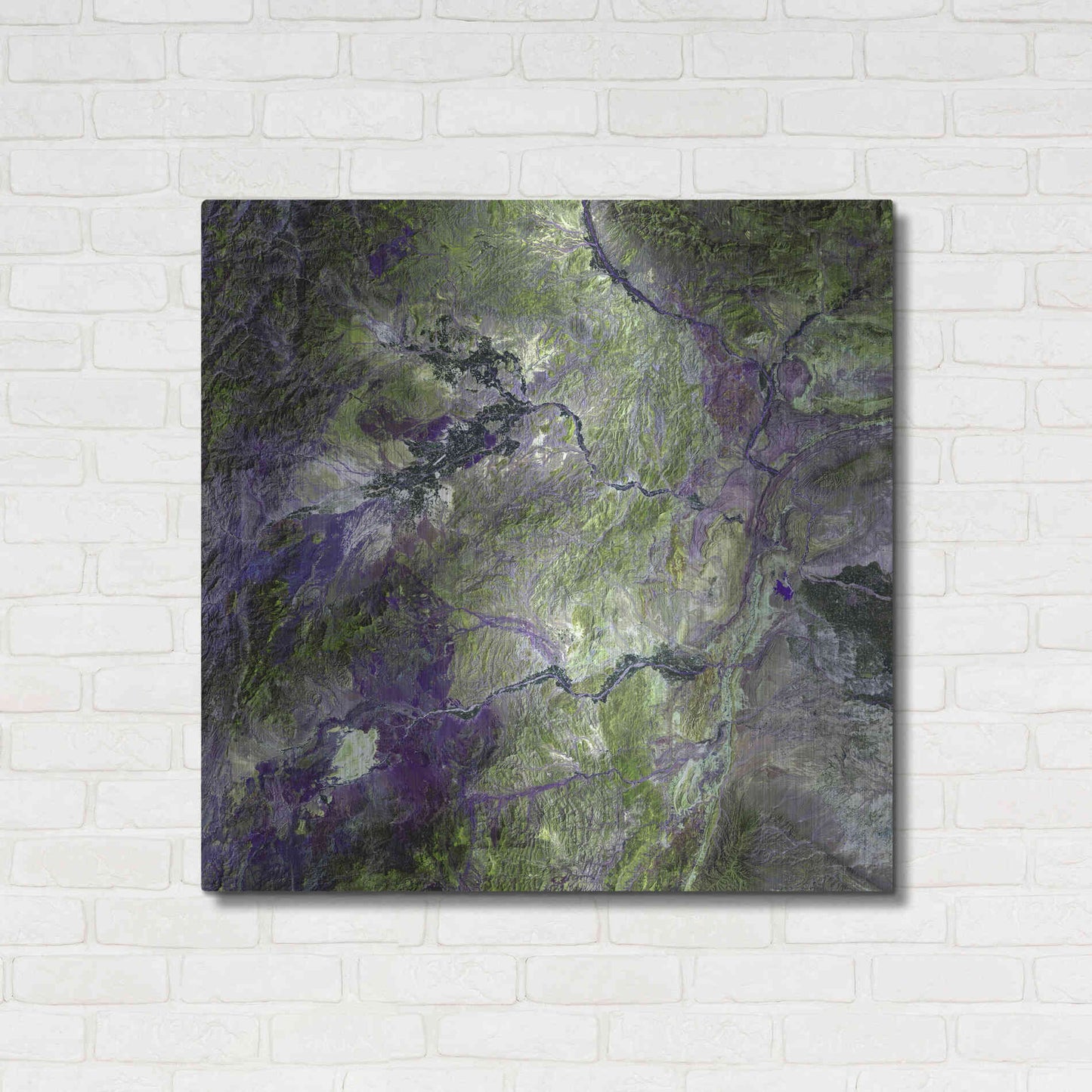 Luxe Metal Art 'Earth as Art: Waziristan Hills,' Metal Wall Art,36x36