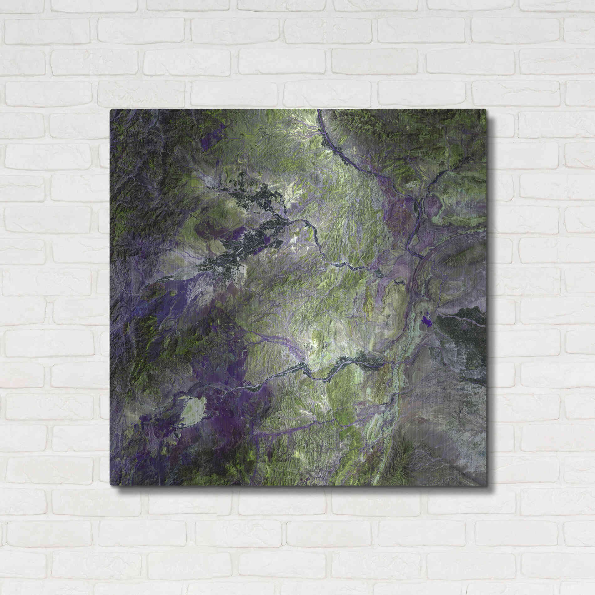 Luxe Metal Art 'Earth as Art: Waziristan Hills,' Metal Wall Art,36x36