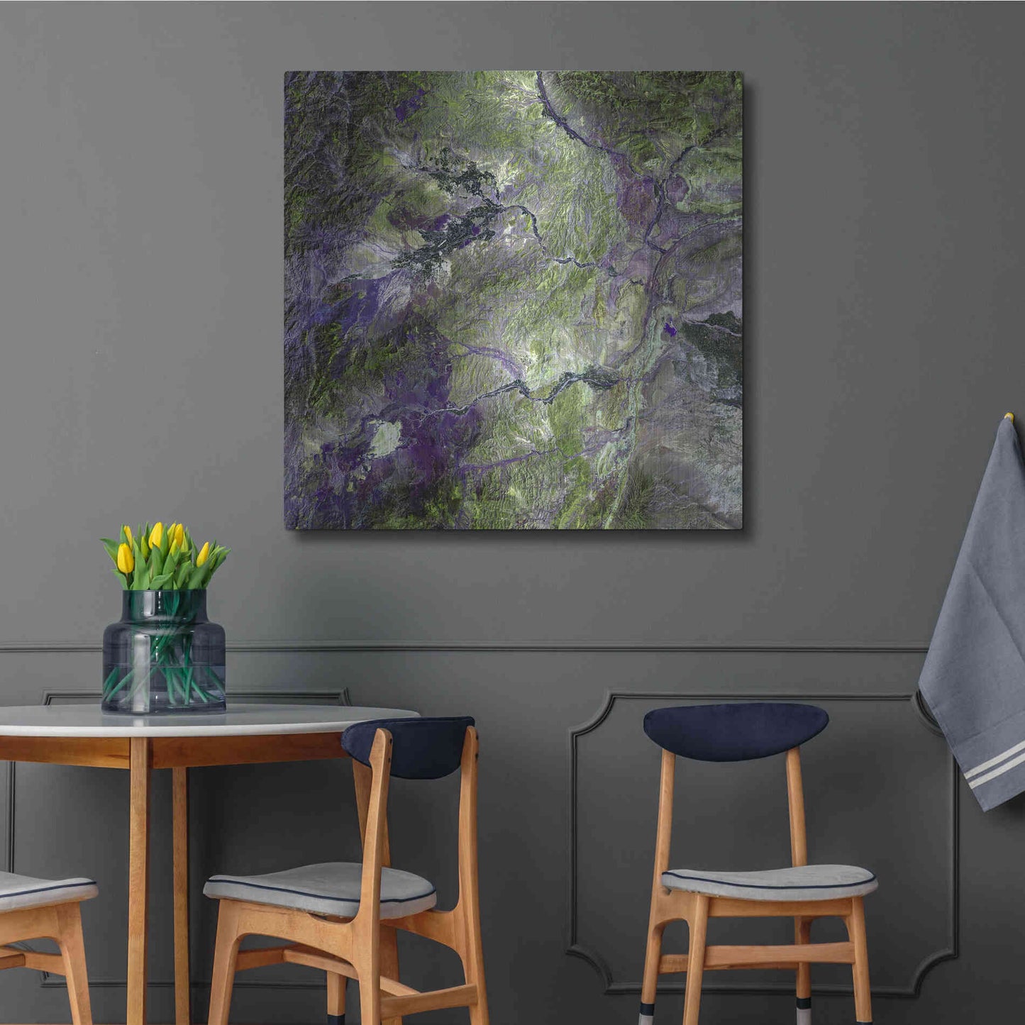 Luxe Metal Art 'Earth as Art: Waziristan Hills,' Metal Wall Art,36x36