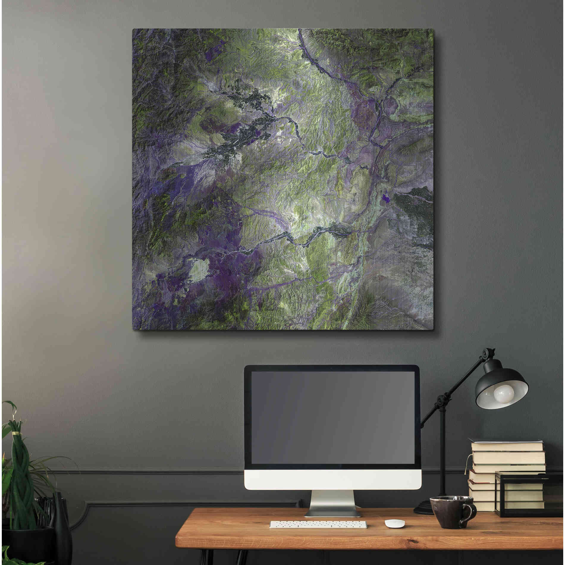 Luxe Metal Art 'Earth as Art: Waziristan Hills,' Metal Wall Art,36x36