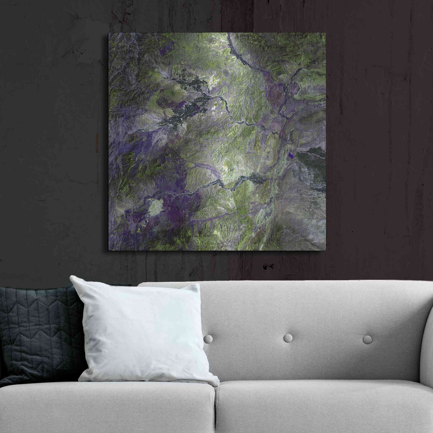 Luxe Metal Art 'Earth as Art: Waziristan Hills,' Metal Wall Art,36x36