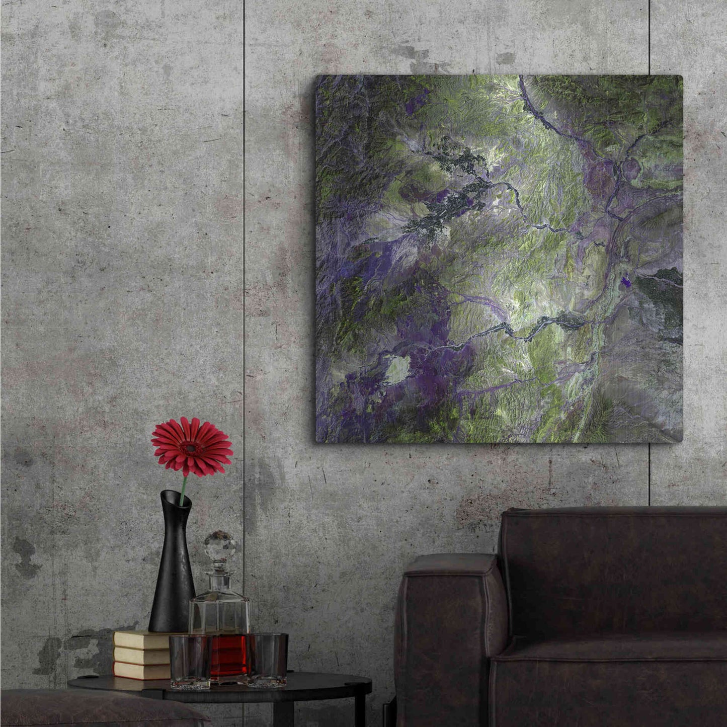 Luxe Metal Art 'Earth as Art: Waziristan Hills,' Metal Wall Art,36x36