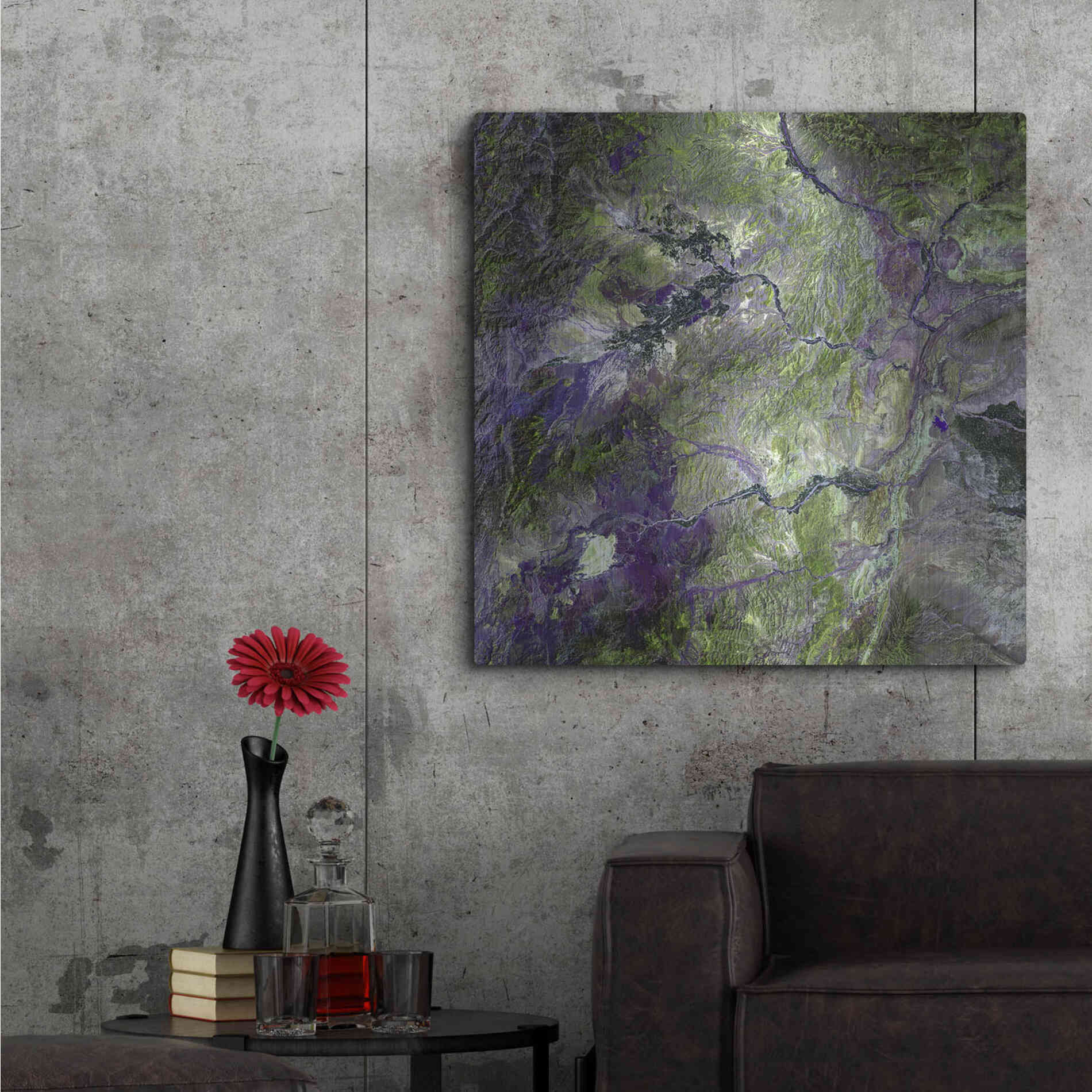 Luxe Metal Art 'Earth as Art: Waziristan Hills,' Metal Wall Art,36x36