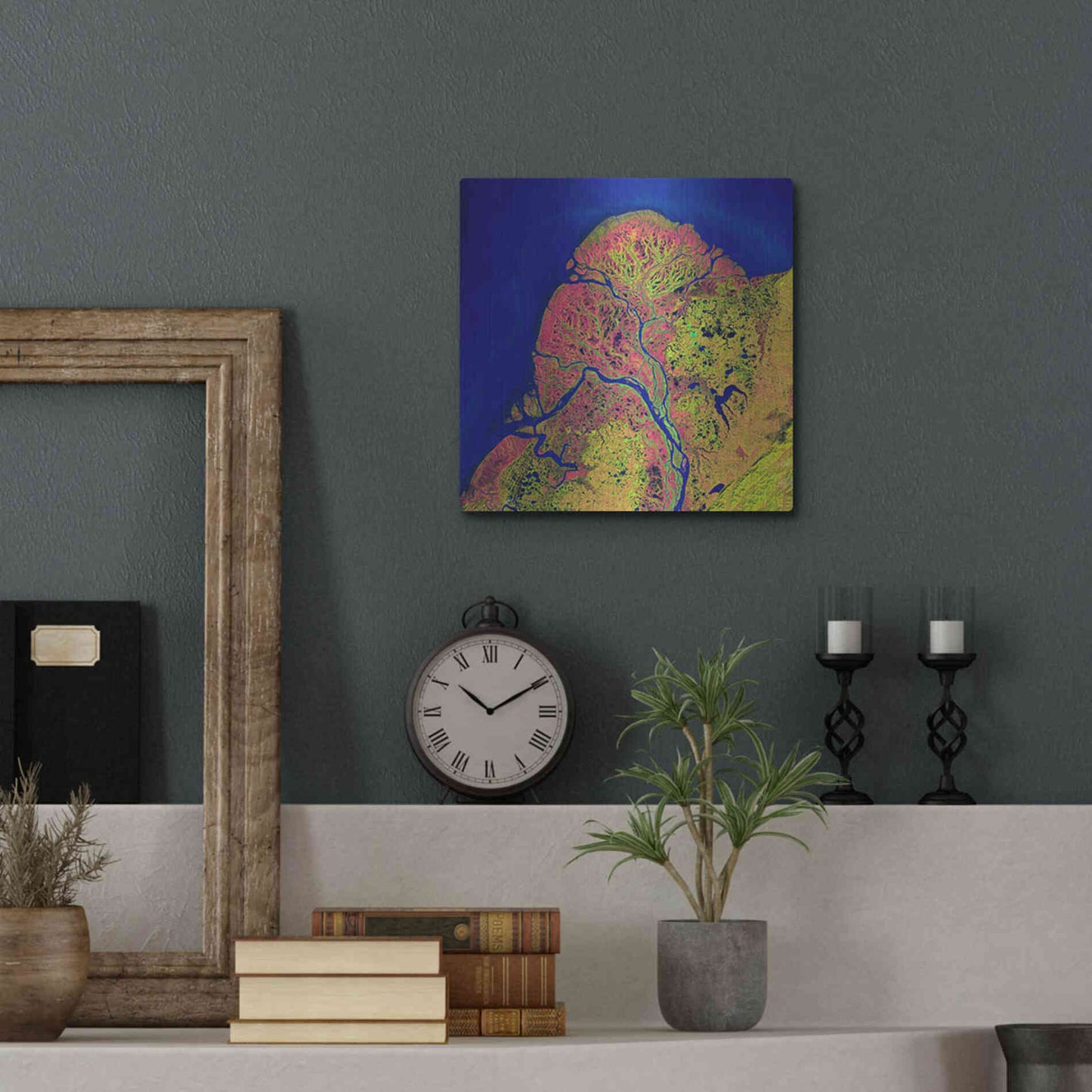 Luxe Metal Art 'Earth as Art: Yukon Delta,' Metal Wall Art,12x12