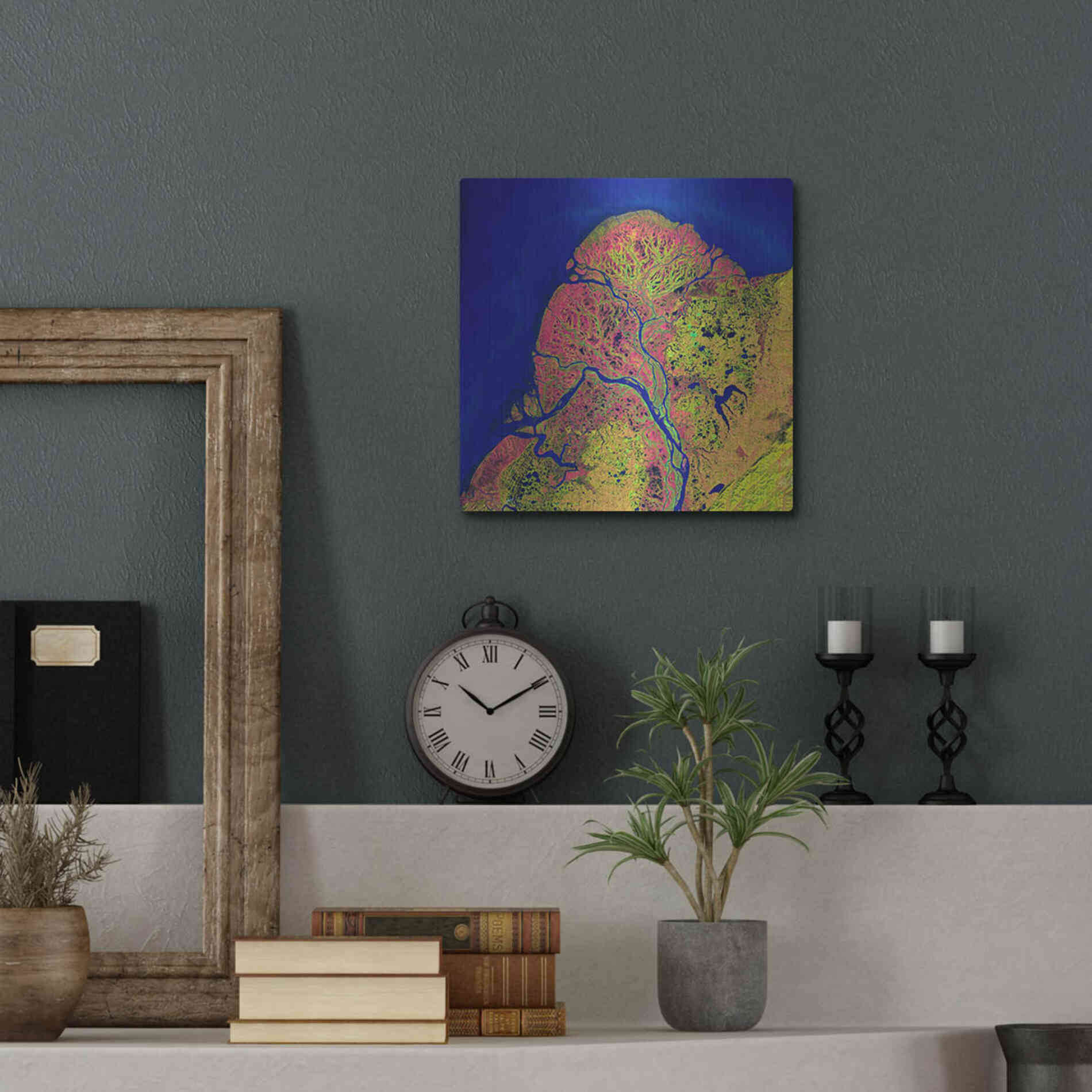 Luxe Metal Art 'Earth as Art: Yukon Delta,' Metal Wall Art,12x12