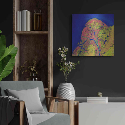 Luxe Metal Art 'Earth as Art: Yukon Delta,' Metal Wall Art,24x24