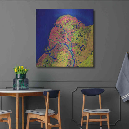 Luxe Metal Art 'Earth as Art: Yukon Delta,' Metal Wall Art,36x36