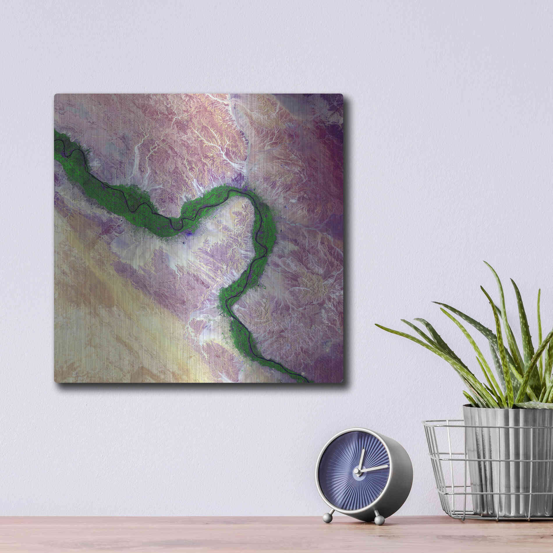 Luxe Metal Art 'Earth as Art: Life Along the Nile,' Metal Wall Art,12x12