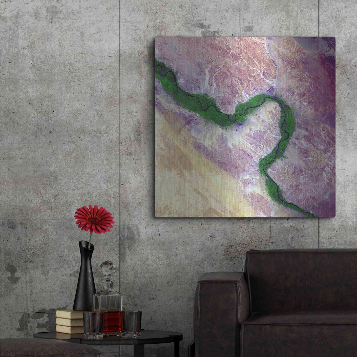 Luxe Metal Art 'Earth as Art: Life Along the Nile,' Metal Wall Art,36x36