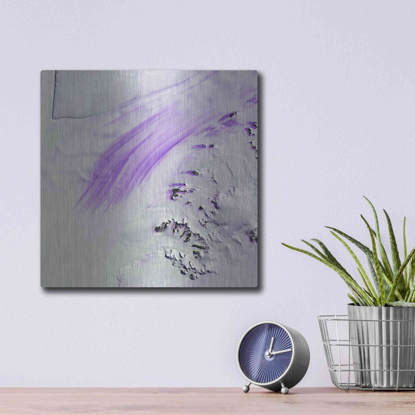 Luxe Metal Art 'Earth as Art: Slessor Glacier,' Metal Wall Art,12x12