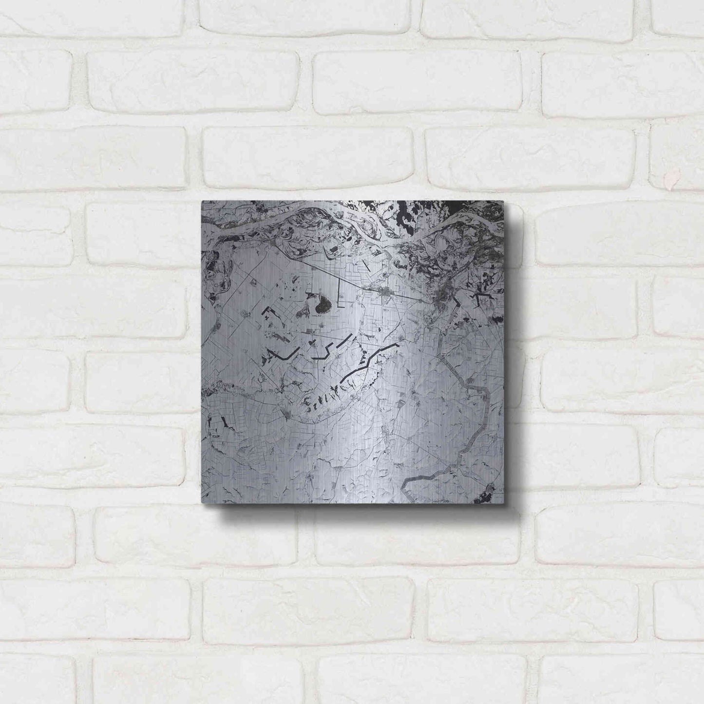 Luxe Metal Art 'Earth as Art: Etched in Snow,' Metal Wall Art,12x12