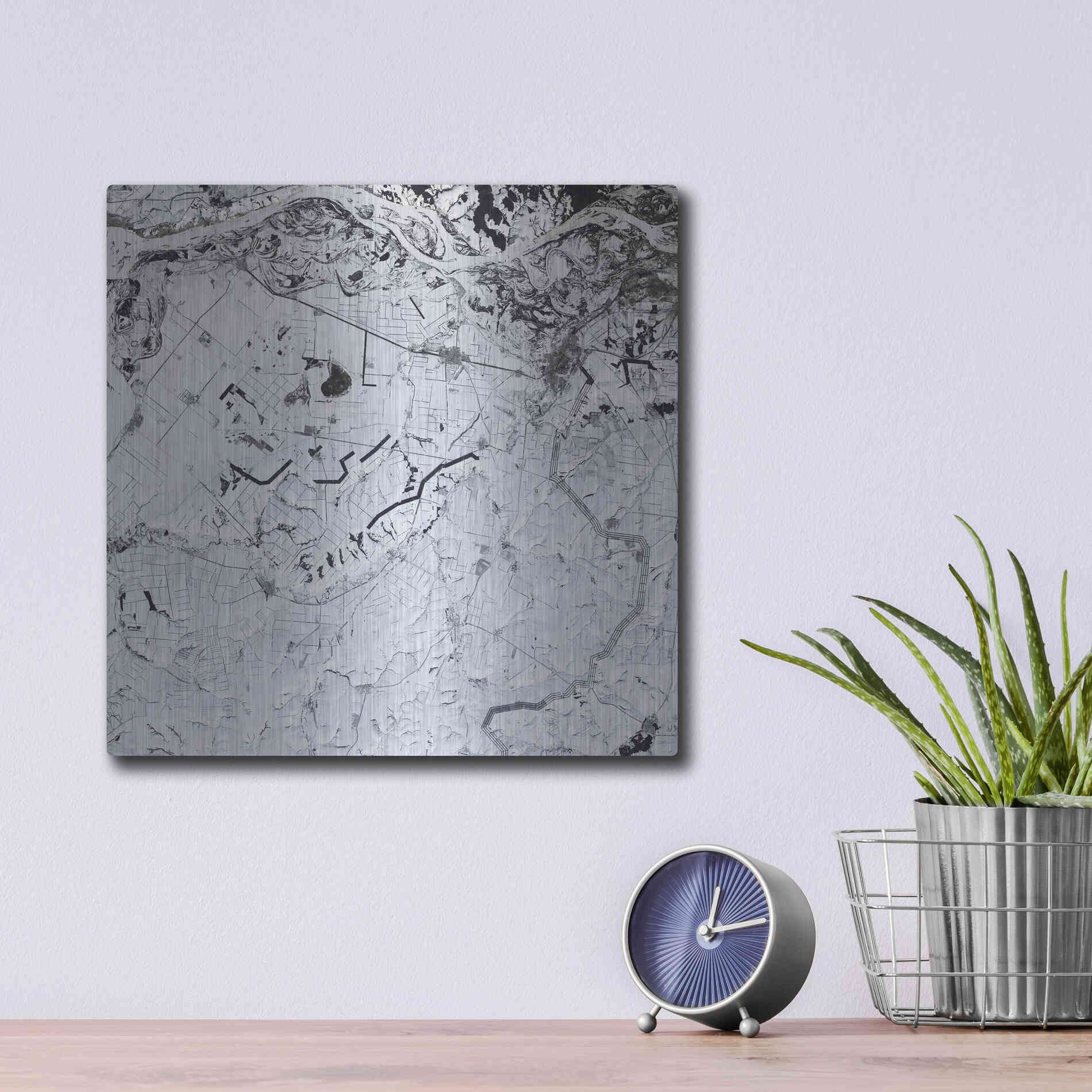 Luxe Metal Art 'Earth as Art: Etched in Snow,' Metal Wall Art,12x12