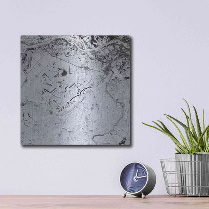 Luxe Metal Art 'Earth as Art: Etched in Snow,' Metal Wall Art,12x12