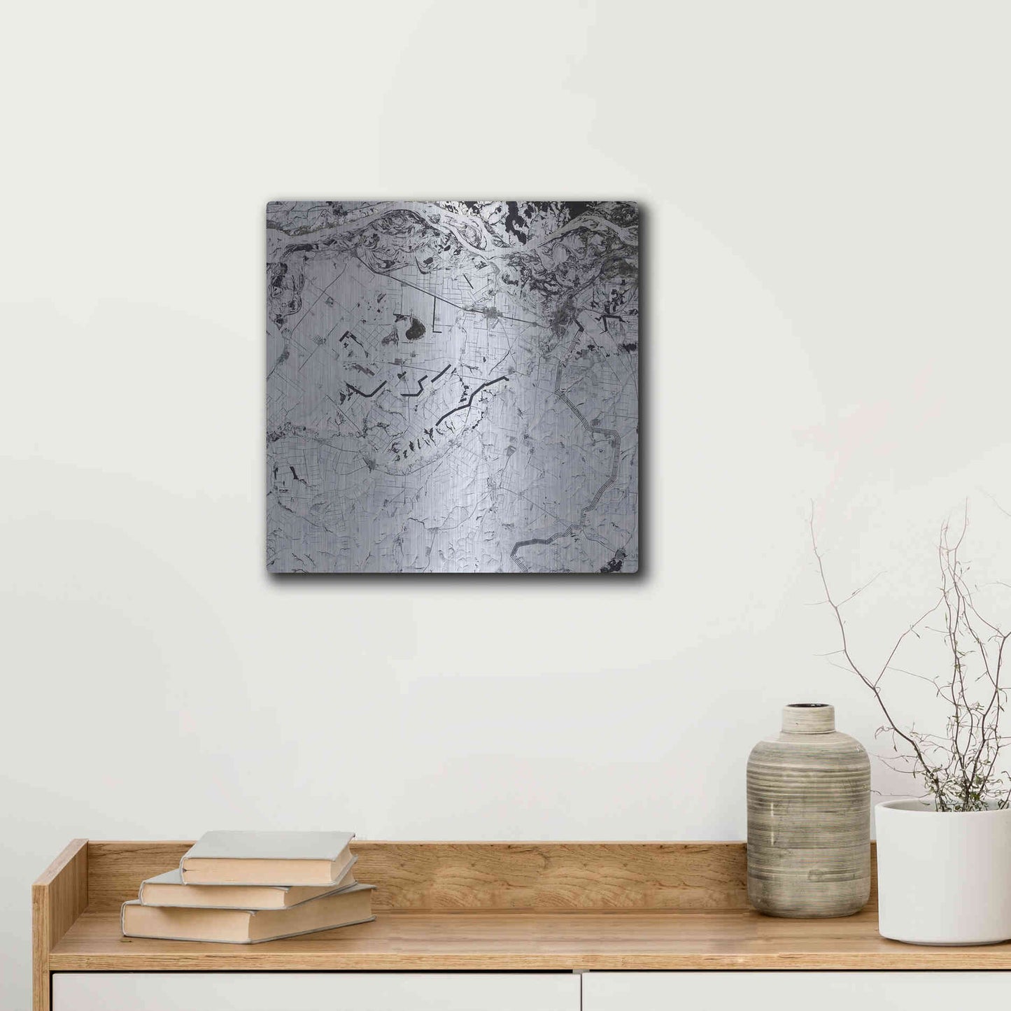 Luxe Metal Art 'Earth as Art: Etched in Snow,' Metal Wall Art,12x12