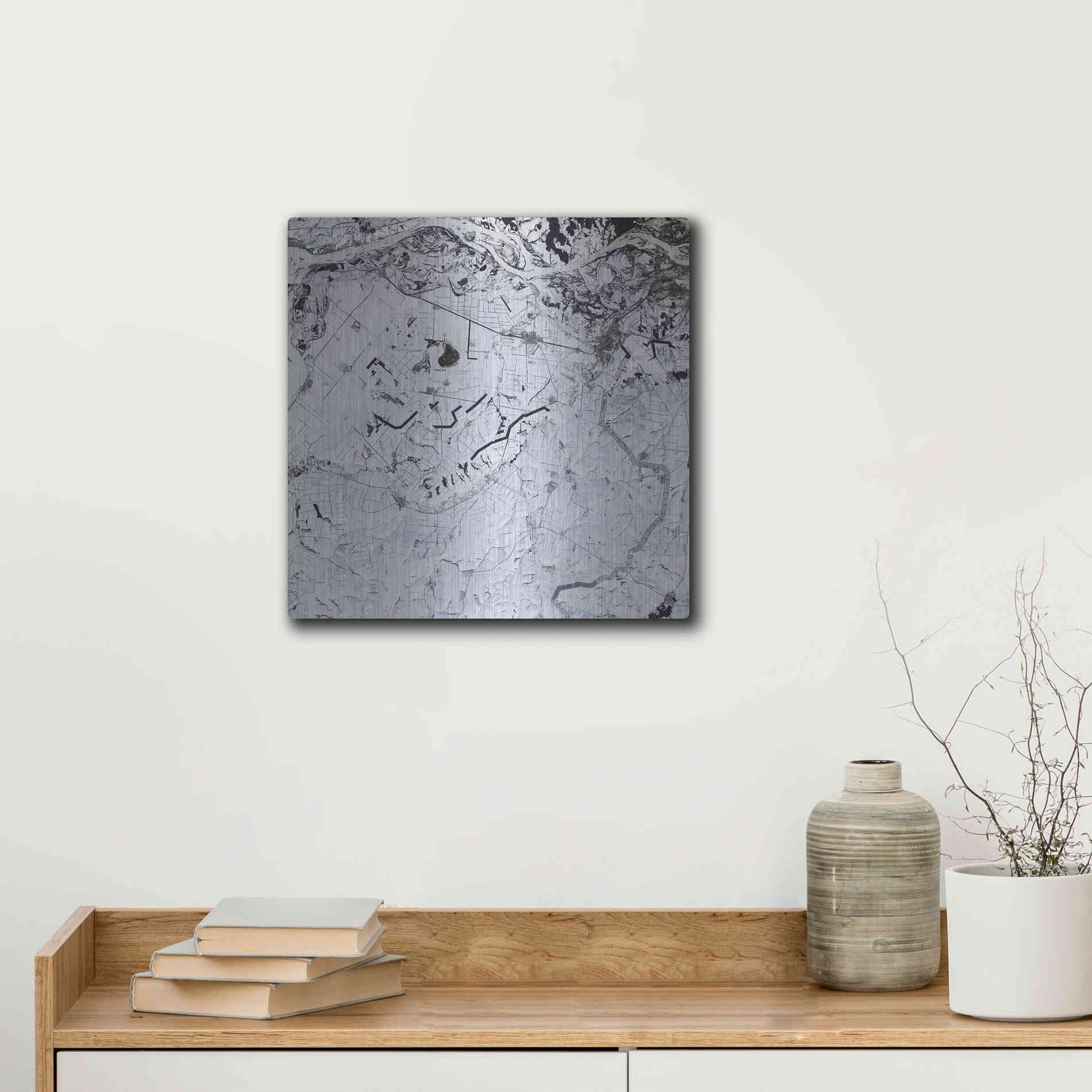 Luxe Metal Art 'Earth as Art: Etched in Snow,' Metal Wall Art,12x12