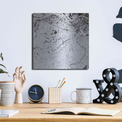 Luxe Metal Art 'Earth as Art: Etched in Snow,' Metal Wall Art,12x12
