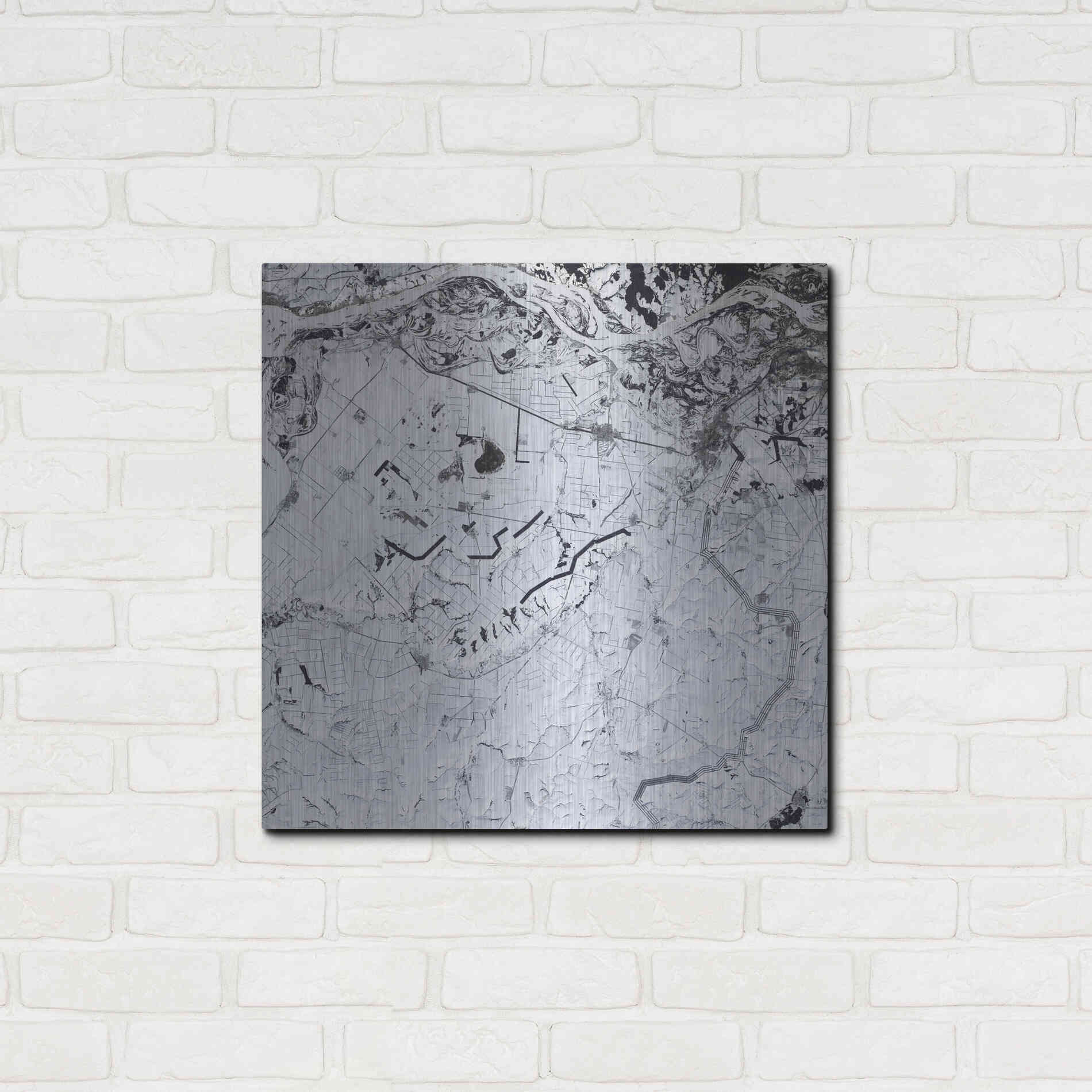 Luxe Metal Art 'Earth as Art: Etched in Snow,' Metal Wall Art,24x24