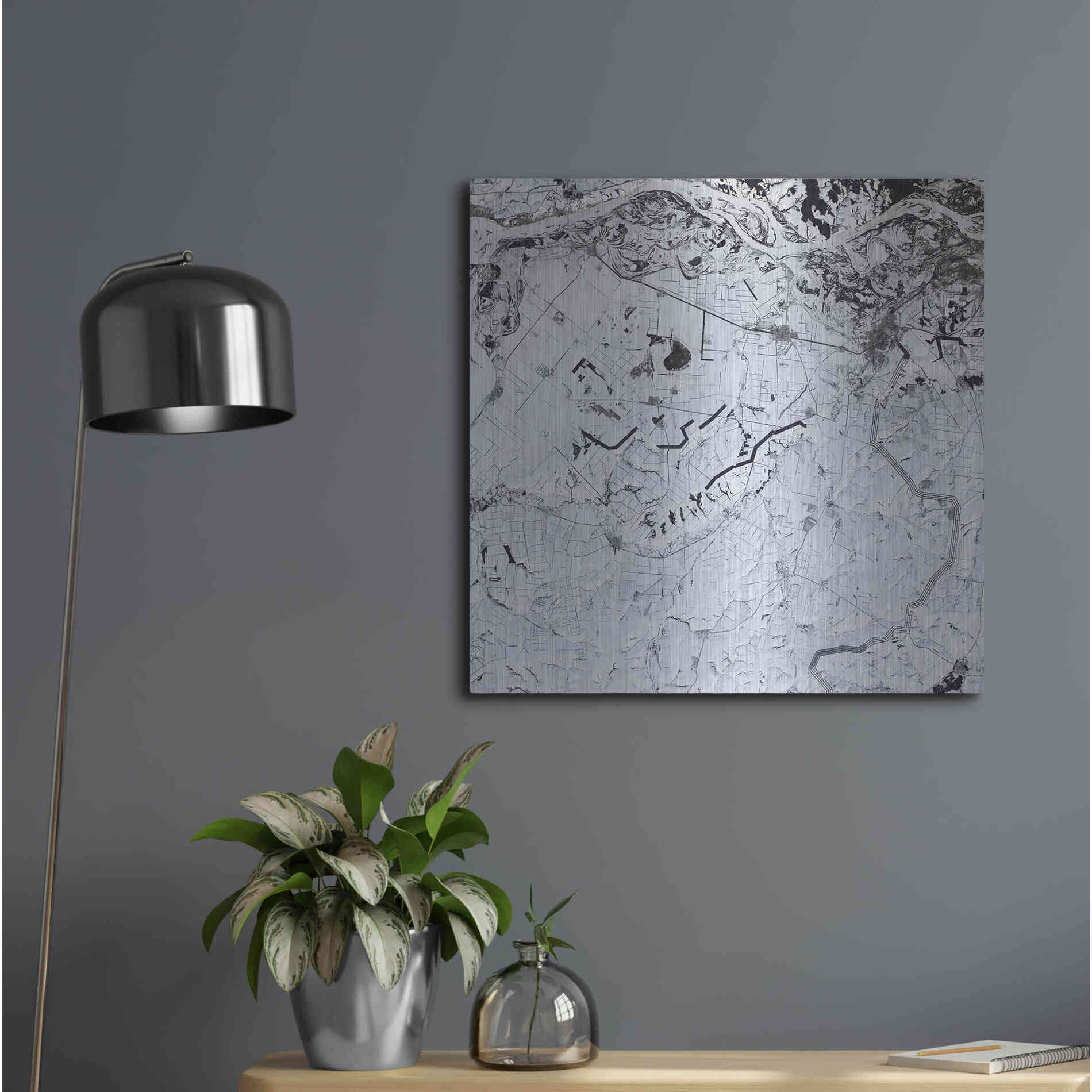 Luxe Metal Art 'Earth as Art: Etched in Snow,' Metal Wall Art,24x24
