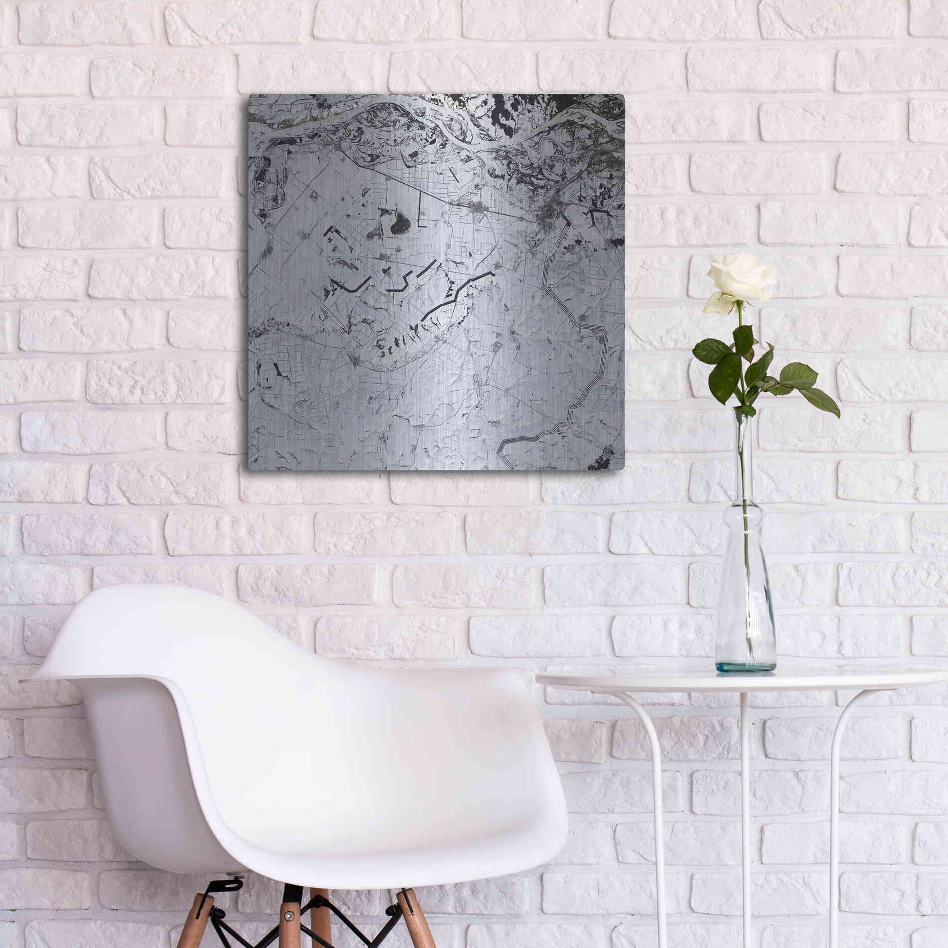 Luxe Metal Art 'Earth as Art: Etched in Snow,' Metal Wall Art,24x24