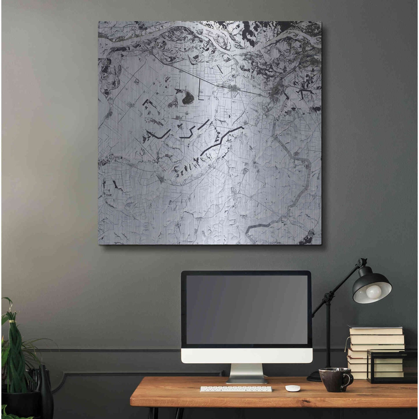Luxe Metal Art 'Earth as Art: Etched in Snow,' Metal Wall Art,36x36