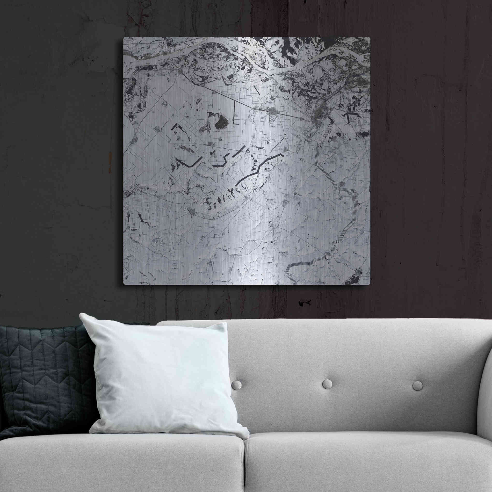 Luxe Metal Art 'Earth as Art: Etched in Snow,' Metal Wall Art,36x36