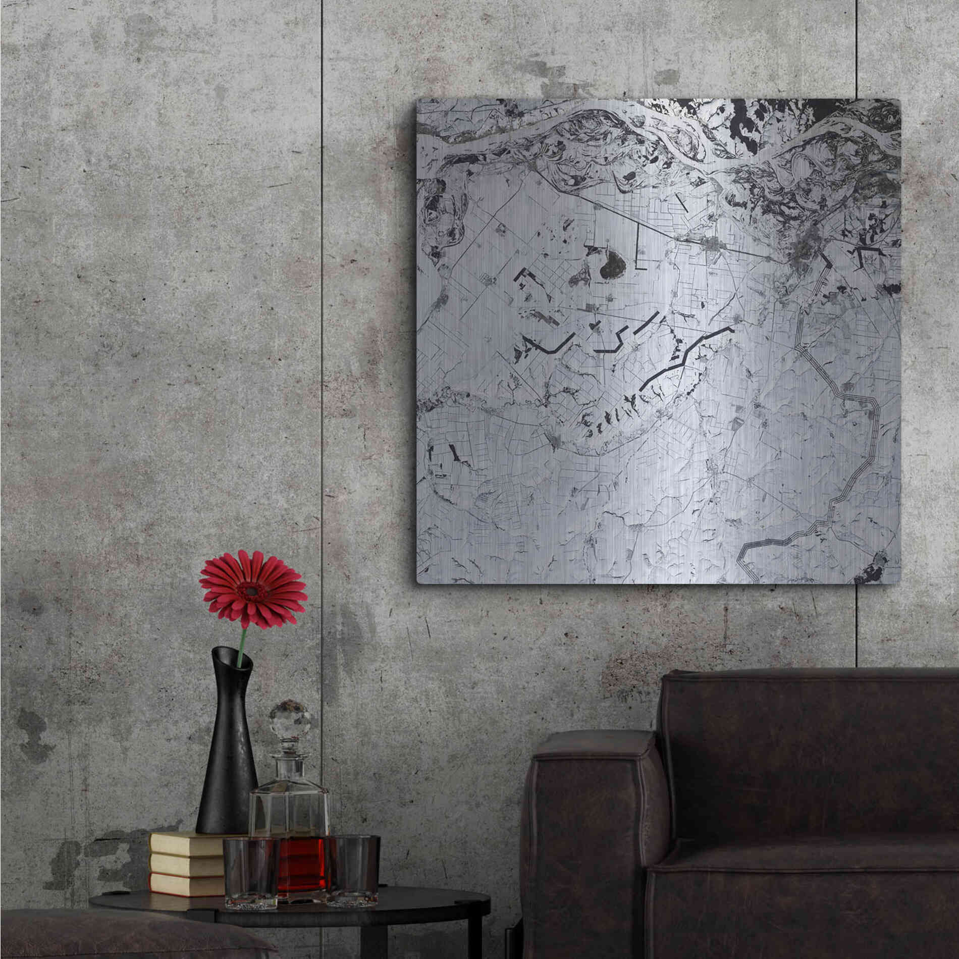 Luxe Metal Art 'Earth as Art: Etched in Snow,' Metal Wall Art,36x36