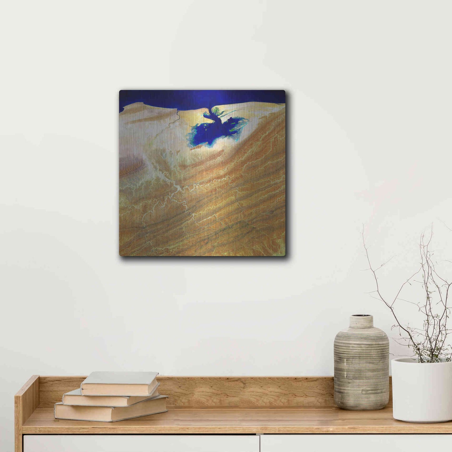 Luxe Metal Art 'Earth as Art: Ink Stain,' Metal Wall Art,12x12