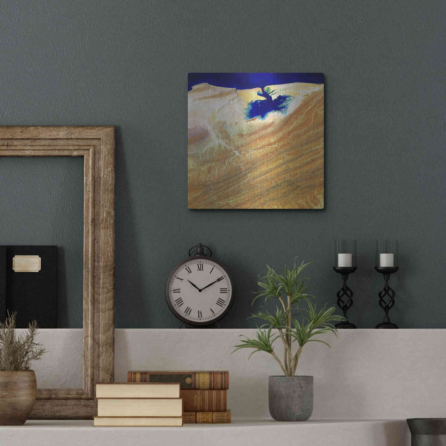 Luxe Metal Art 'Earth as Art: Ink Stain,' Metal Wall Art,12x12