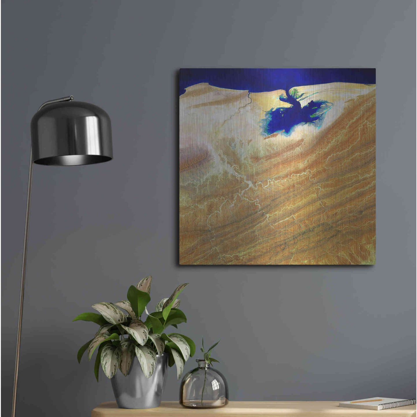 Luxe Metal Art 'Earth as Art: Ink Stain,' Metal Wall Art,24x24