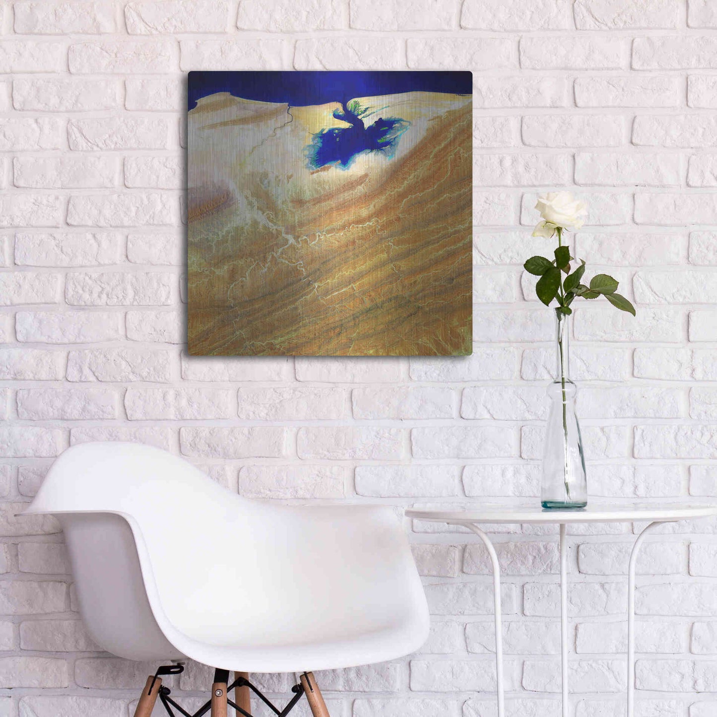 Luxe Metal Art 'Earth as Art: Ink Stain,' Metal Wall Art,24x24