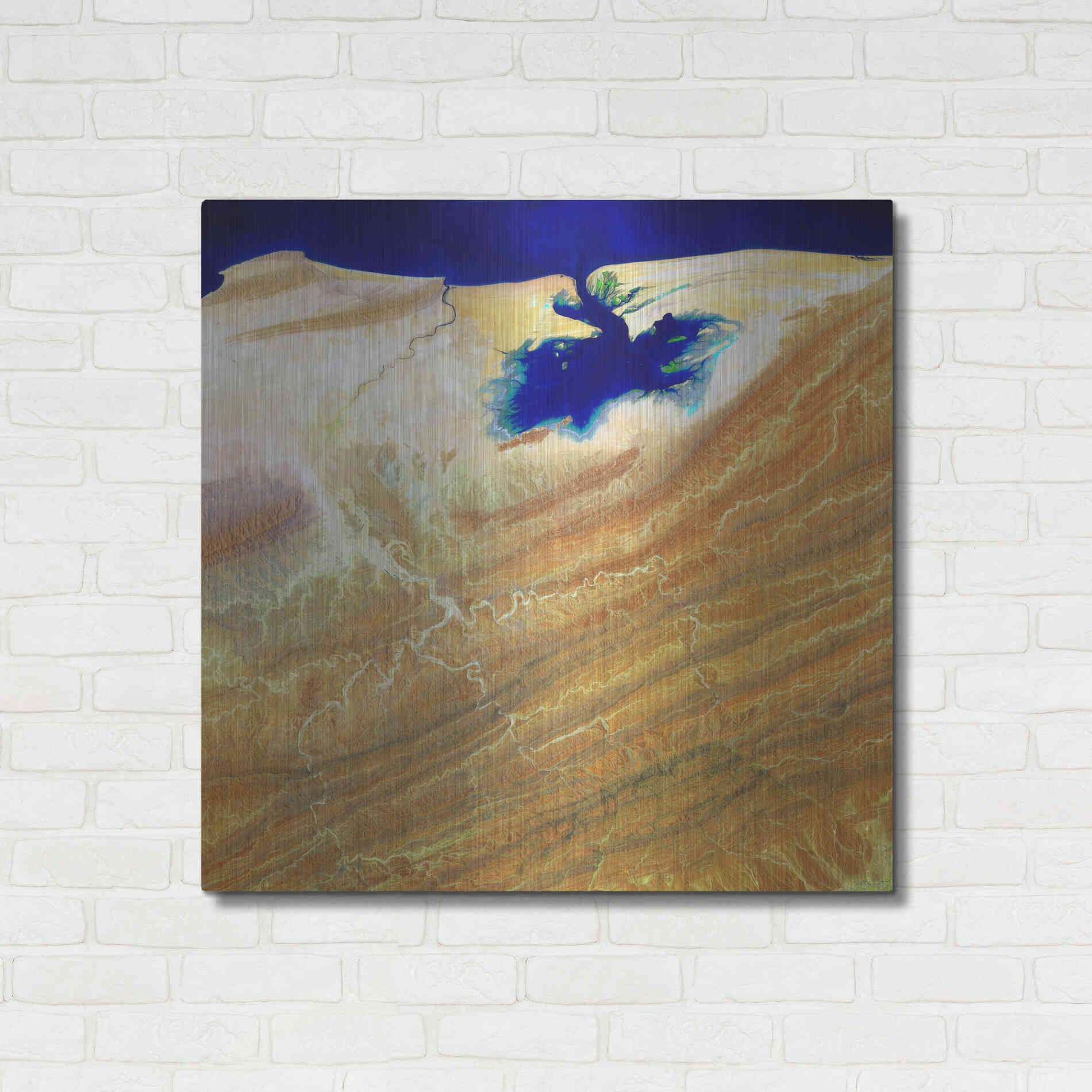 Luxe Metal Art 'Earth as Art: Ink Stain,' Metal Wall Art,36x36