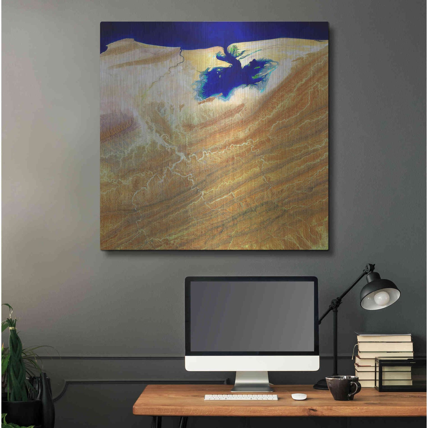 Luxe Metal Art 'Earth as Art: Ink Stain,' Metal Wall Art,36x36