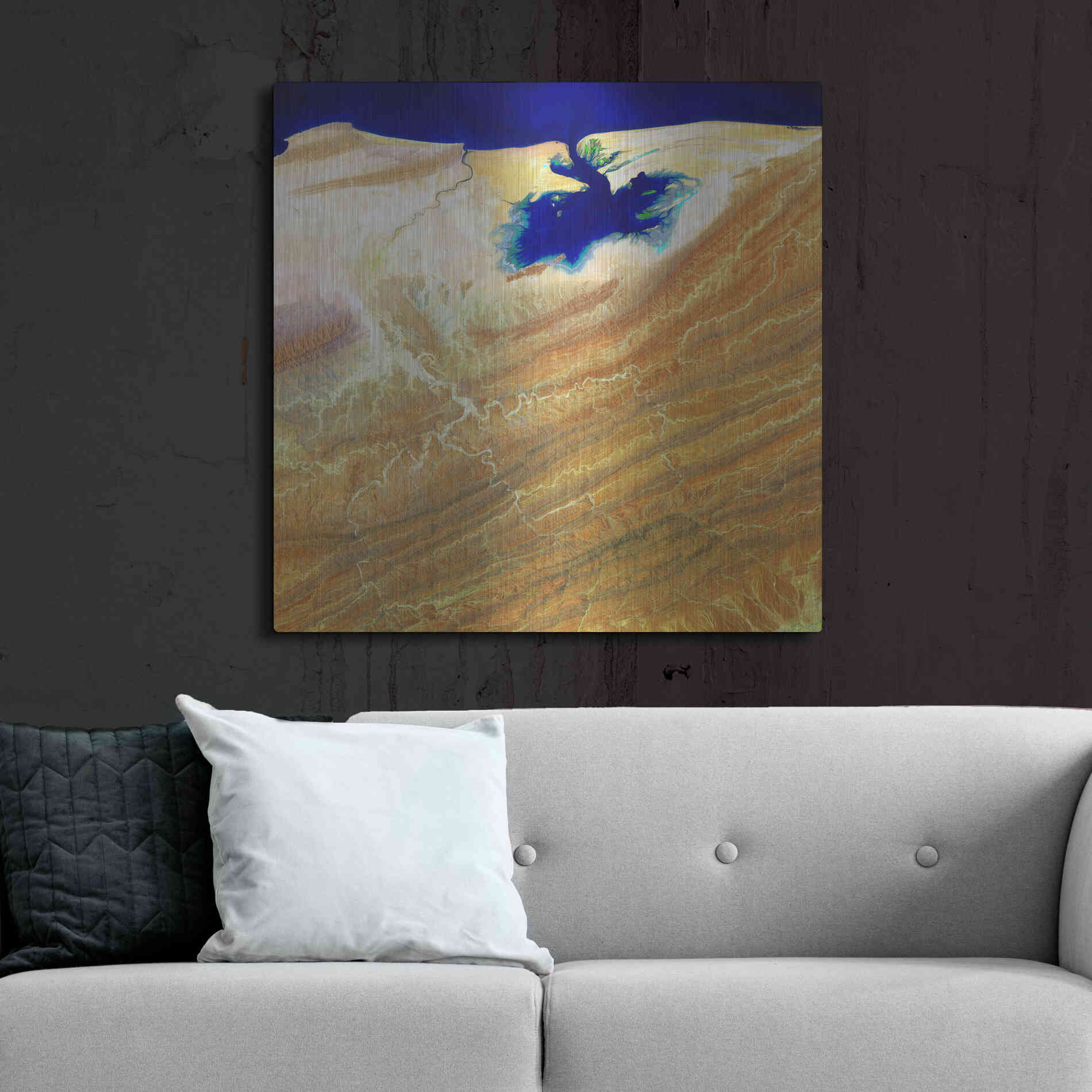 Luxe Metal Art 'Earth as Art: Ink Stain,' Metal Wall Art,36x36