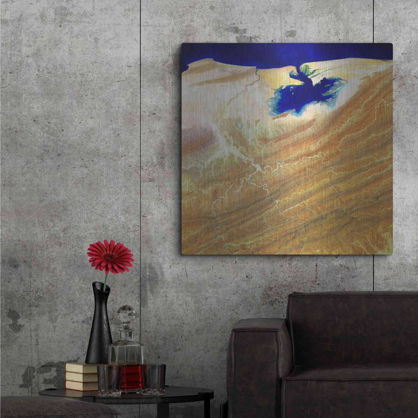 Luxe Metal Art 'Earth as Art: Ink Stain,' Metal Wall Art,36x36