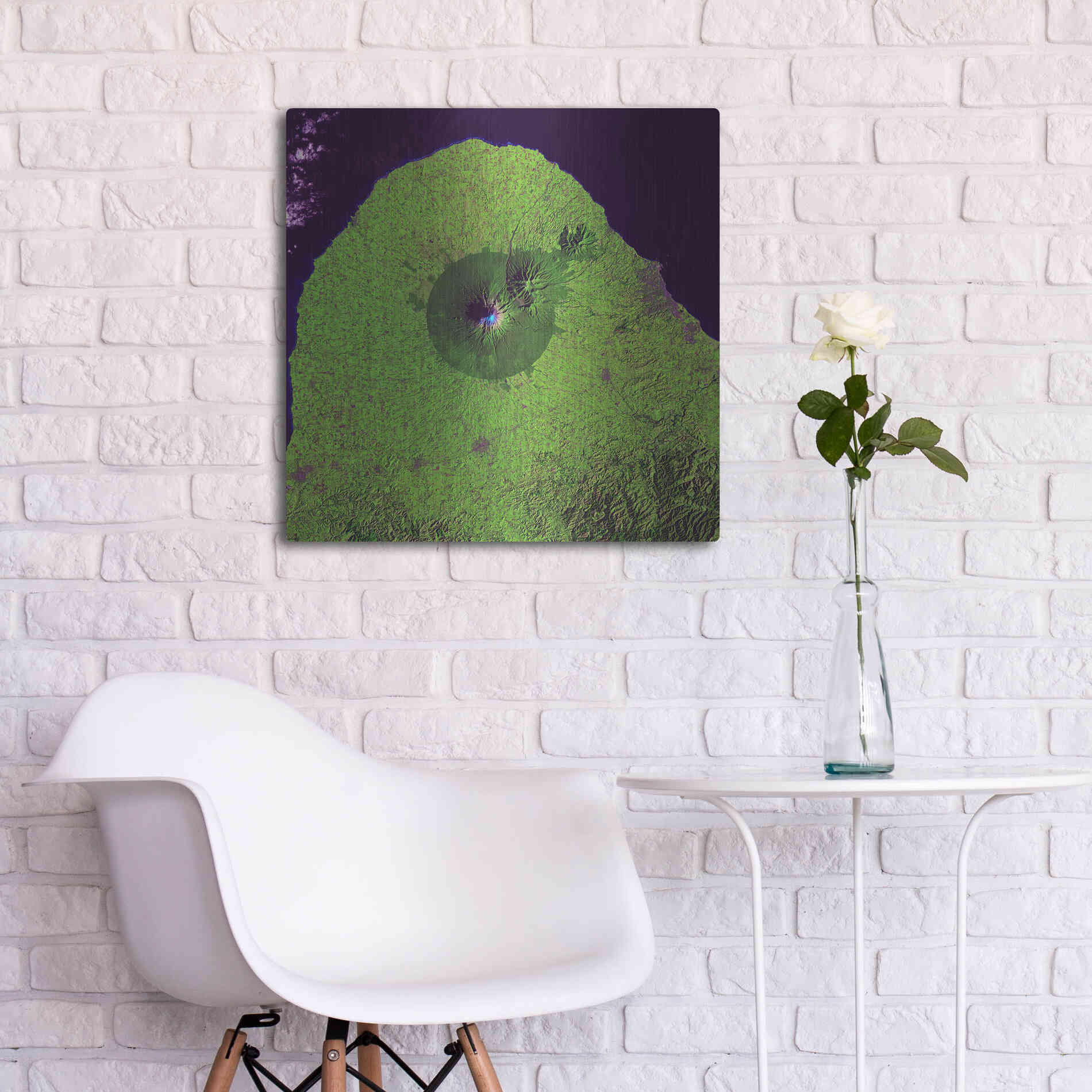 Luxe Metal Art 'Earth as Art: Mount Taranaki,' Metal Wall Art,24x24