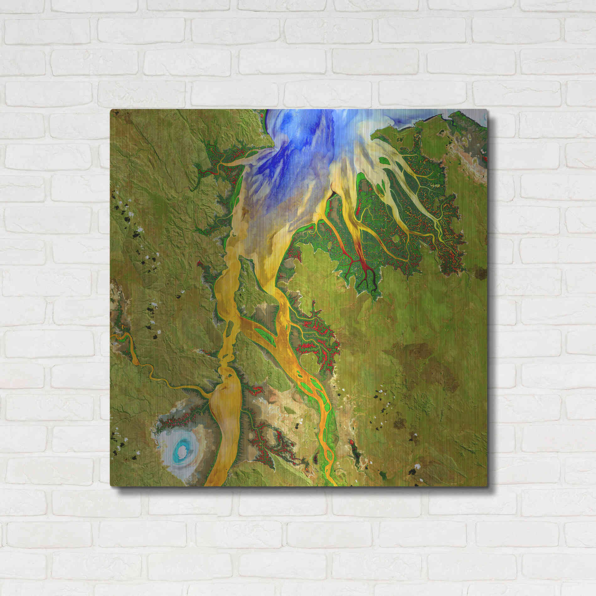 Luxe Metal Art 'Earth as Art: Nature's Patterns,' Metal Wall Art,36x36