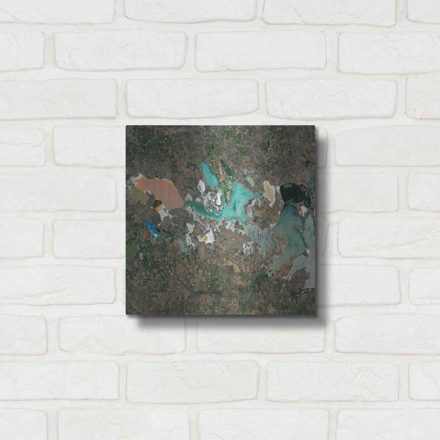 Luxe Metal Art 'Earth as Art: Putrid Sea,' Metal Wall Art,12x12