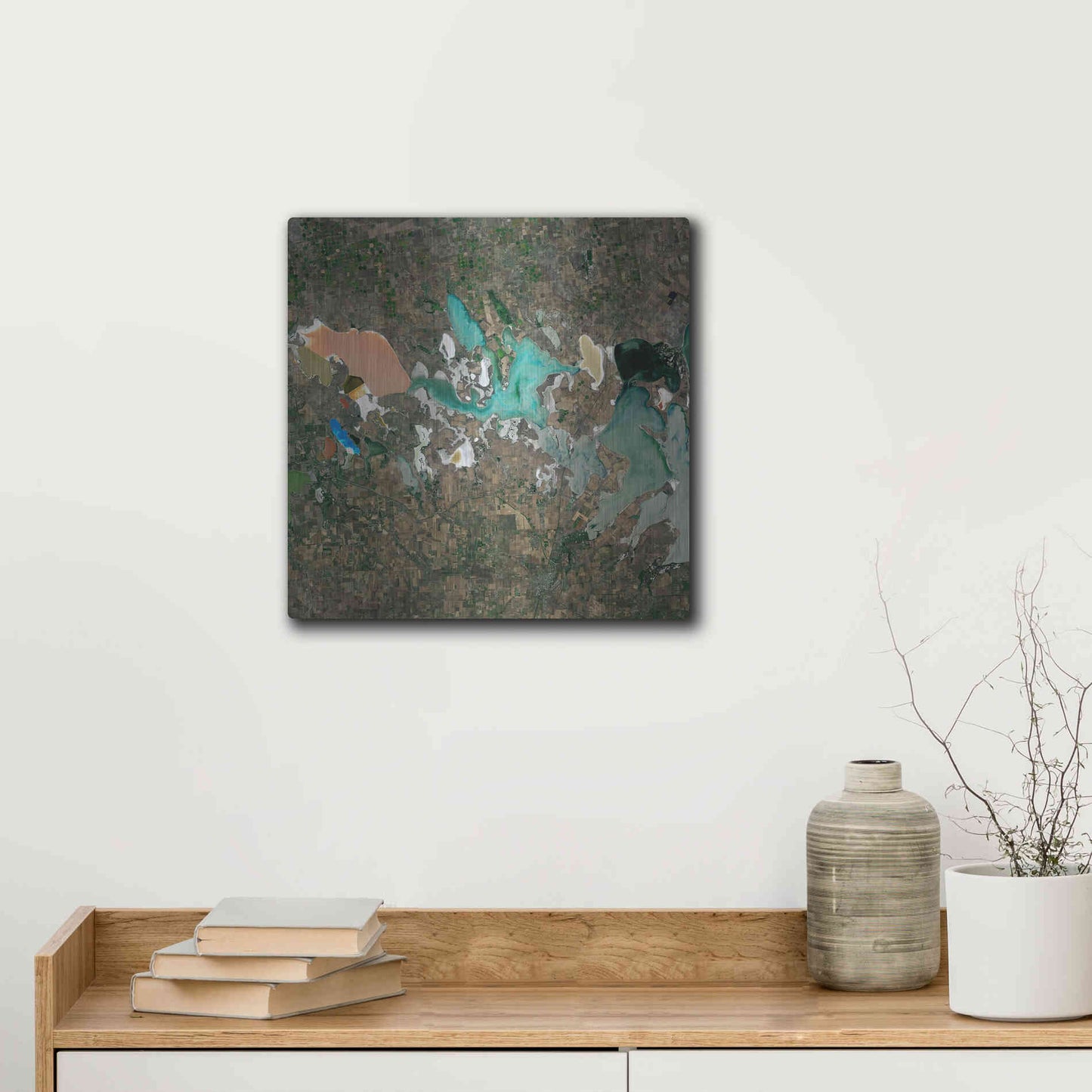 Luxe Metal Art 'Earth as Art: Putrid Sea,' Metal Wall Art,12x12