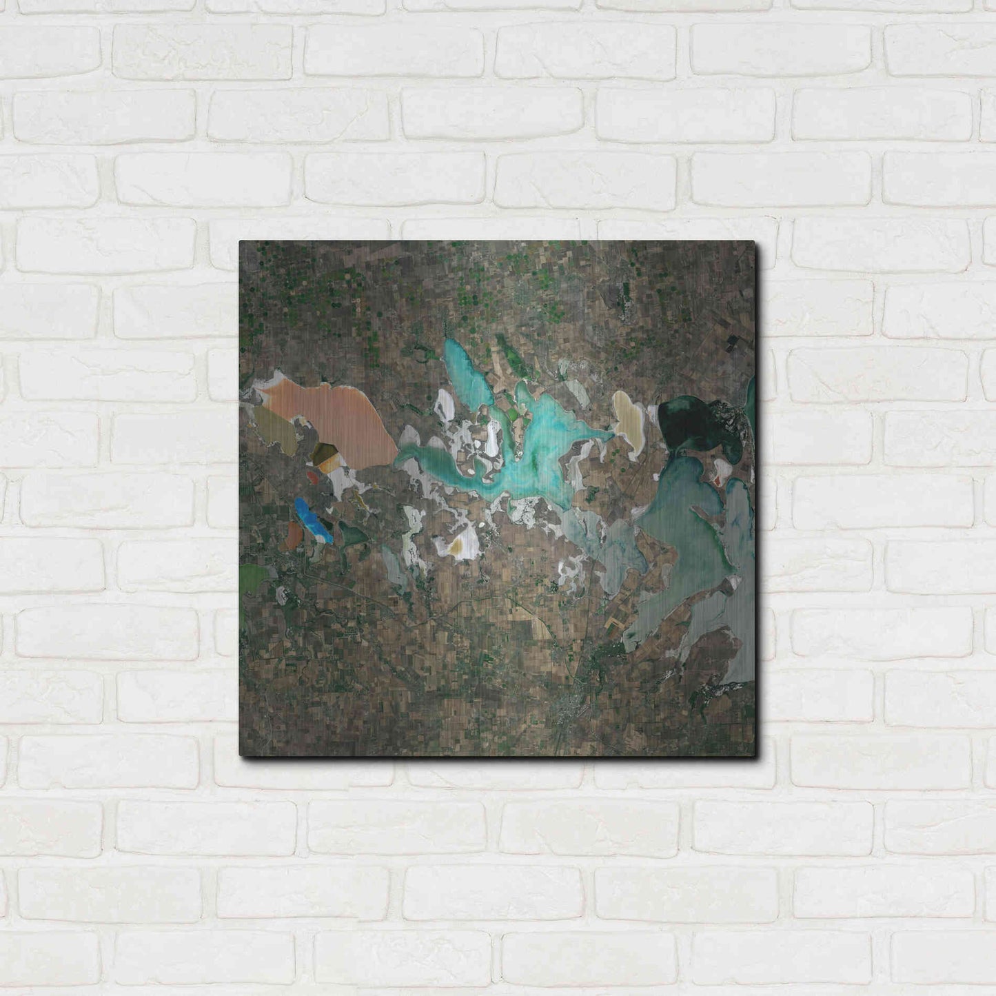 Luxe Metal Art 'Earth as Art: Putrid Sea,' Metal Wall Art,24x24