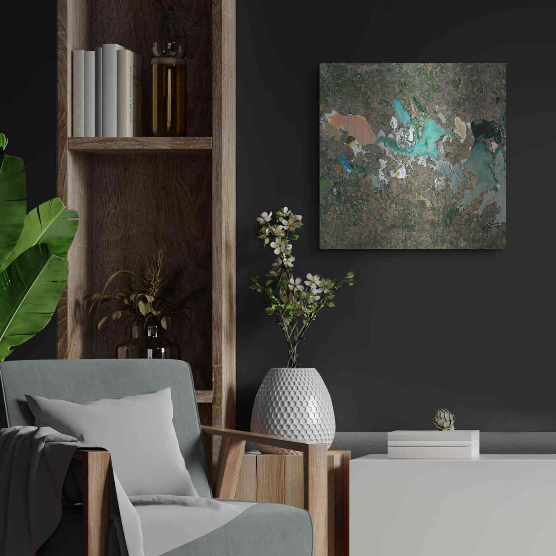 Luxe Metal Art 'Earth as Art: Putrid Sea,' Metal Wall Art,24x24