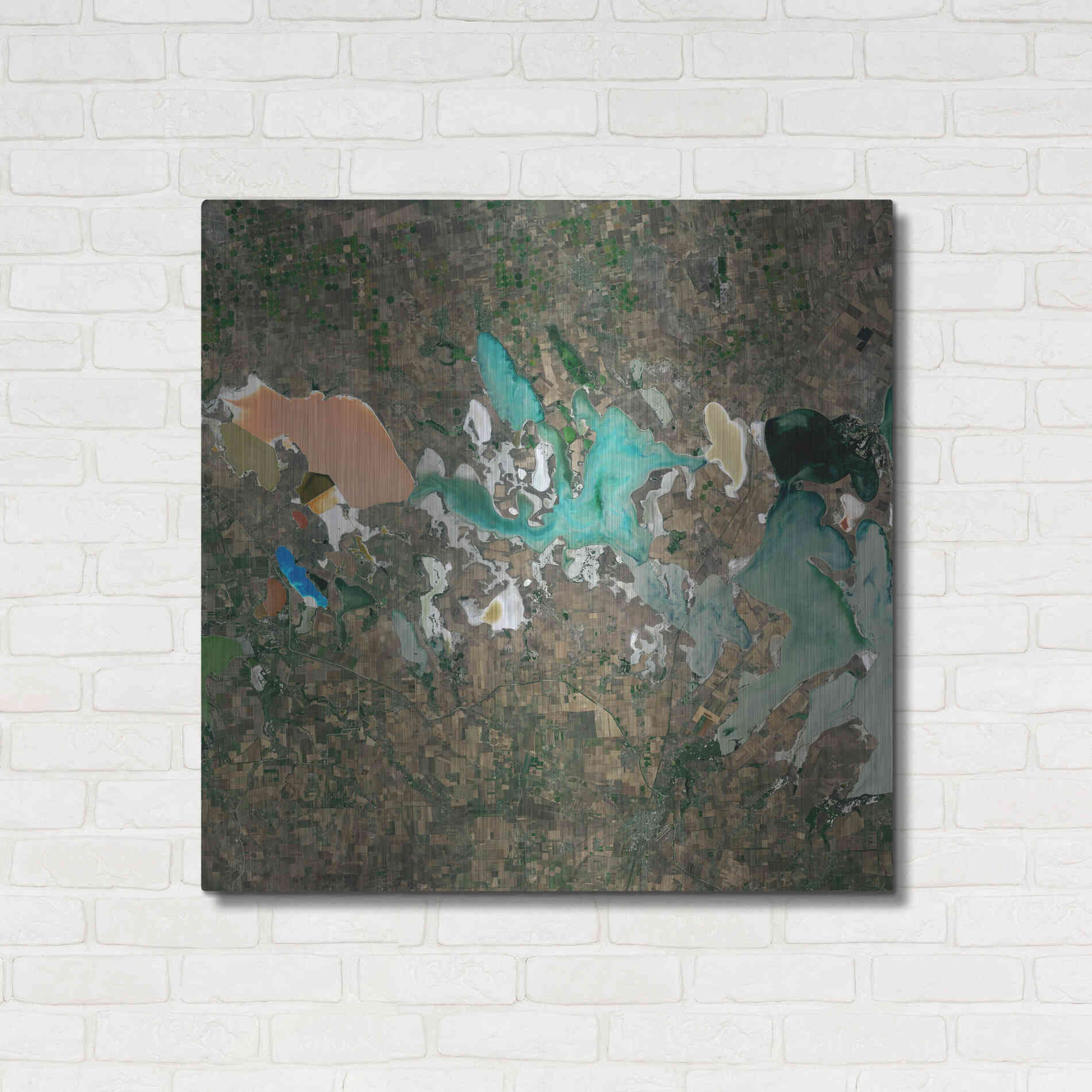 Luxe Metal Art 'Earth as Art: Putrid Sea,' Metal Wall Art,36x36