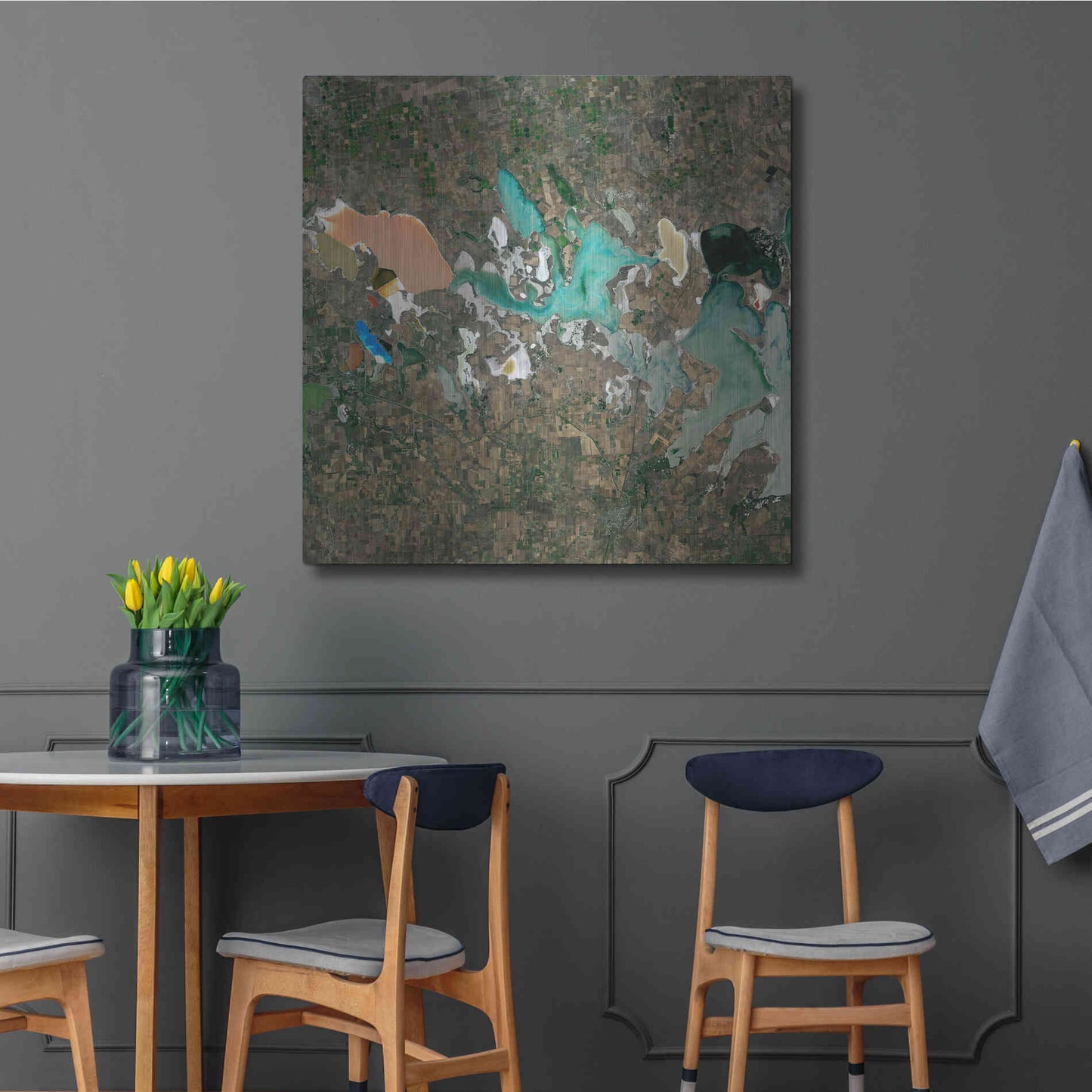 Luxe Metal Art 'Earth as Art: Putrid Sea,' Metal Wall Art,36x36