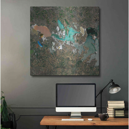 Luxe Metal Art 'Earth as Art: Putrid Sea,' Metal Wall Art,36x36