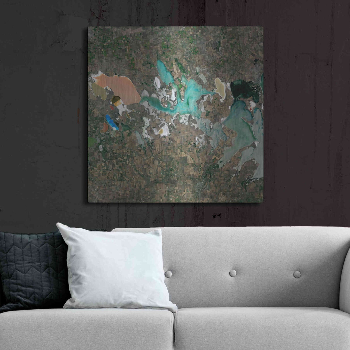 Luxe Metal Art 'Earth as Art: Putrid Sea,' Metal Wall Art,36x36