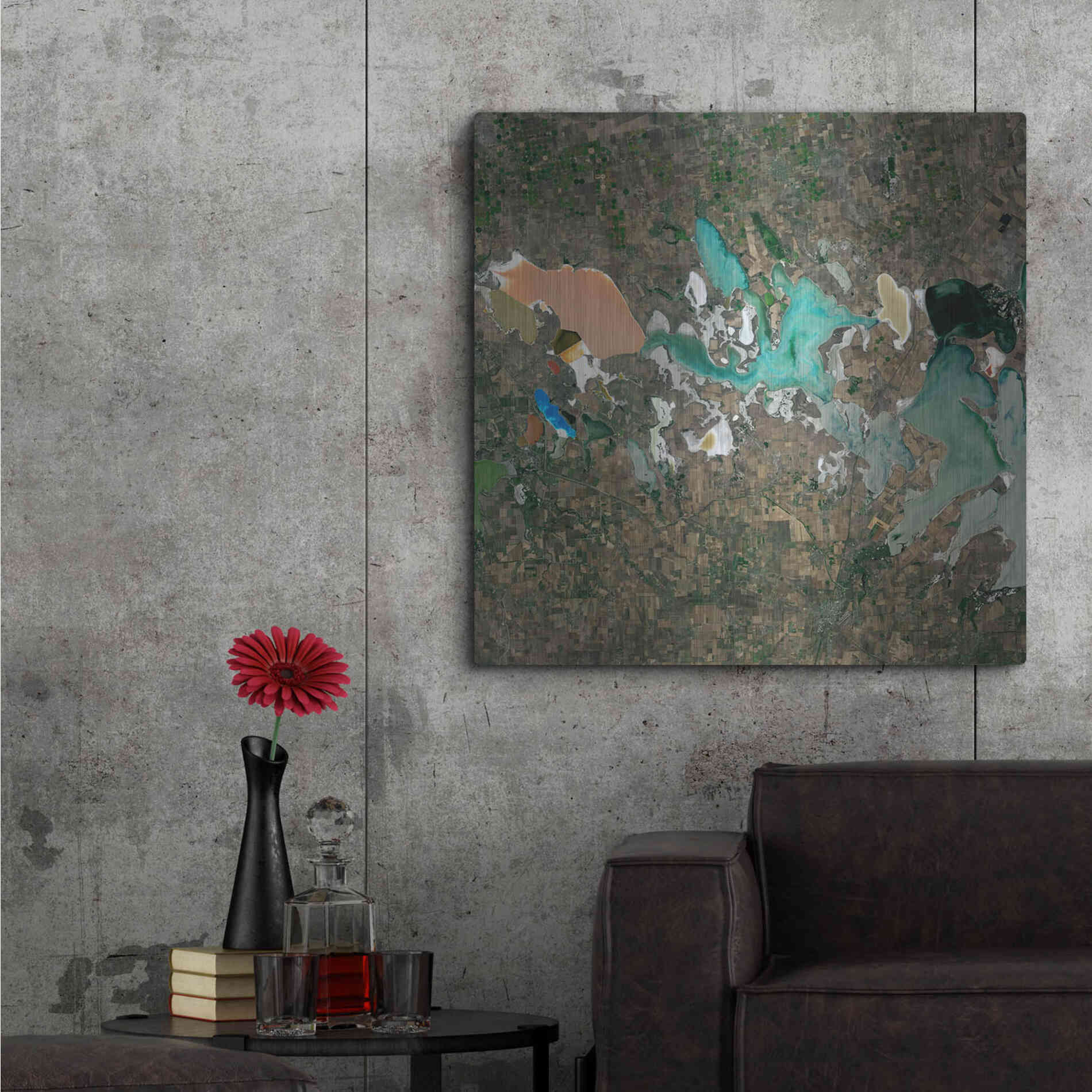 Luxe Metal Art 'Earth as Art: Putrid Sea,' Metal Wall Art,36x36