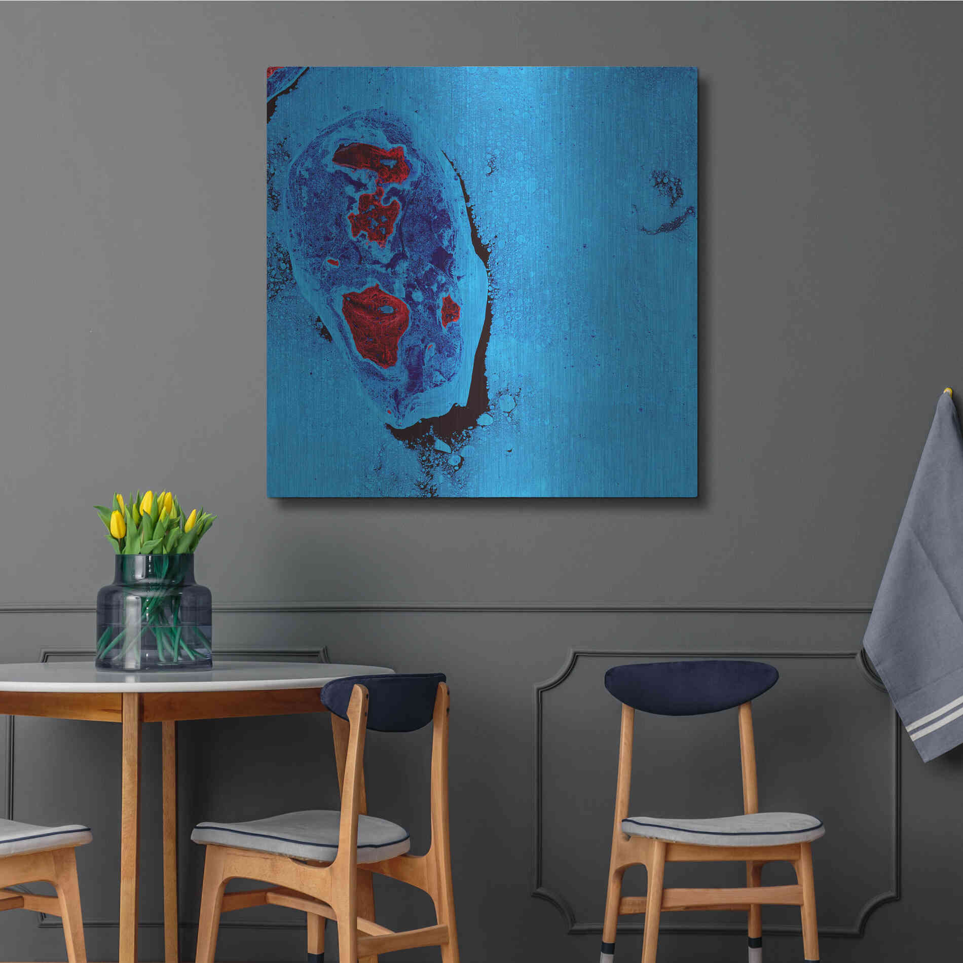 Luxe Metal Art 'Earth as Art: Cellular Ice,' Metal Wall Art,36x36