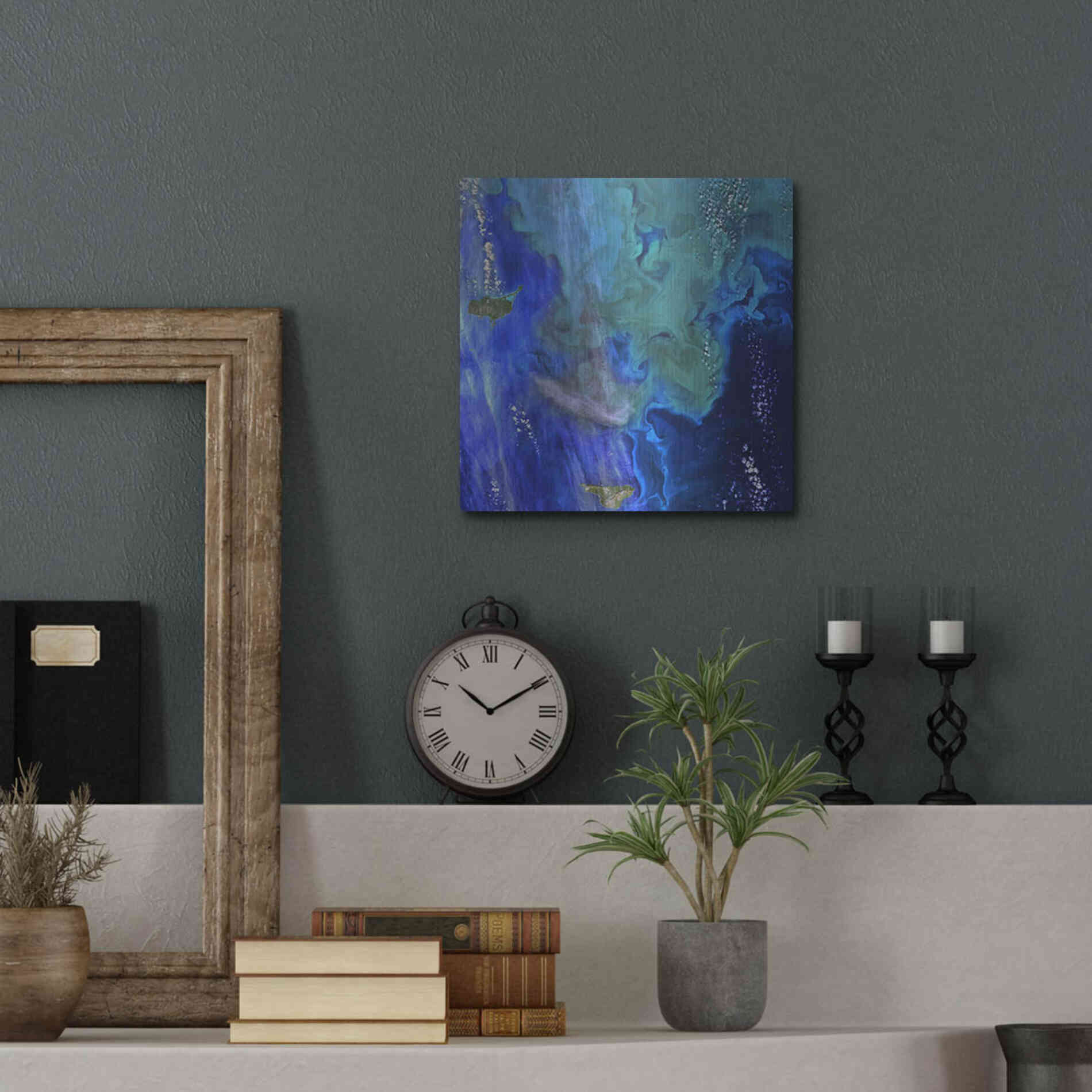 Luxe Metal Art 'Earth as Art: Earth's Aquarium,' Metal Wall Art,12x12